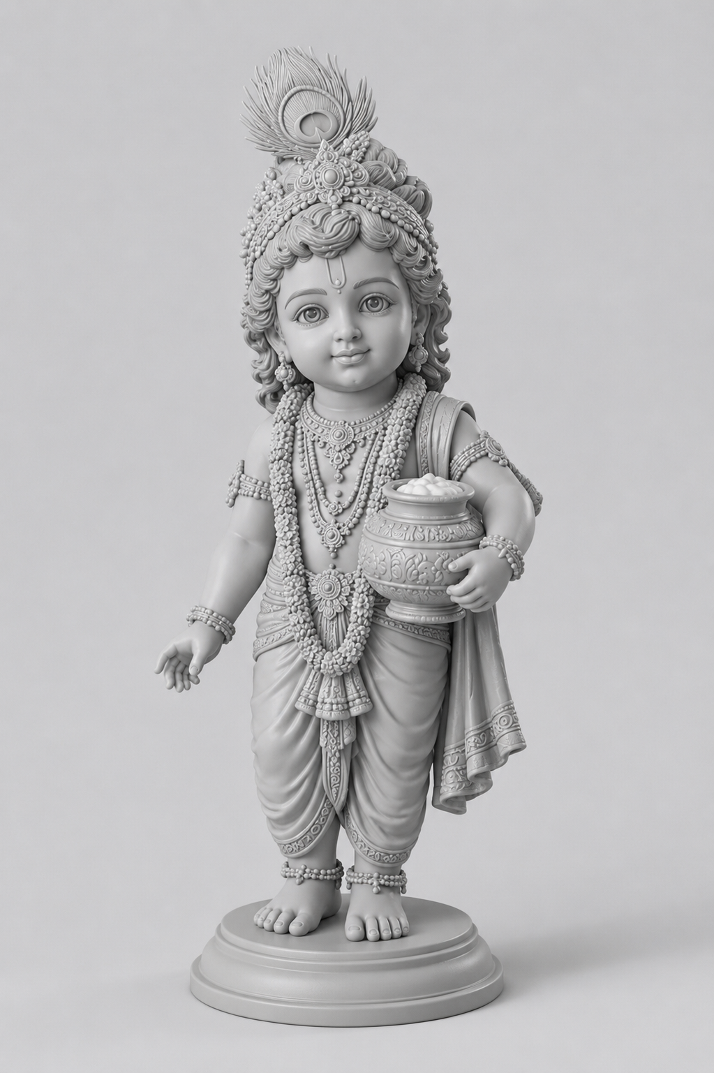 Krishna Holding Matki 3D Model (5 Inch)